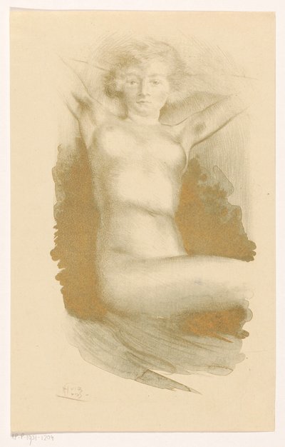 Mujer desnuda sentada de Huib Luns