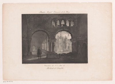 Escenografía para la ópera Robert le diable Theatre Royal Francais de la Haye (título sobre objeto) de Huib van Hove Bz