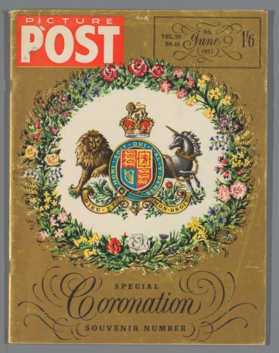 Copia de la edición especial del Picture Post por la coronación de la reina Isabel II, 6 de junio de 1953 Picture Post / Número de recuerdo especial de la coronación (título en el objeto) de Hulton Press Ltd.