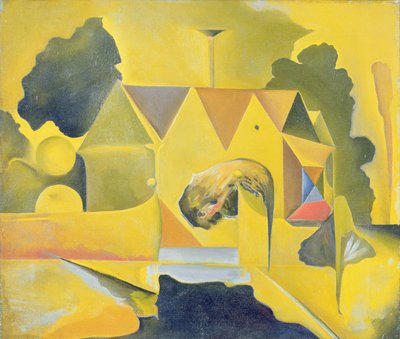 Casa en el bosque (óleo sobre lienzo) de Humphrey Jennings
