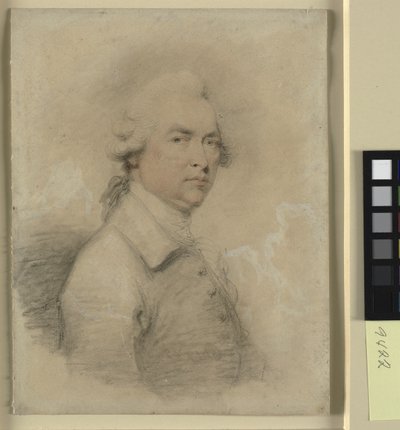Retrato de cabeza y hombros de un hombre girado a la derecha de Humphry