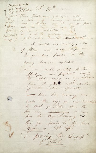Potasio: notas del experimento de Sir Humphrey Davy que llevó al descubrimiento del potasio, 1807 de Humphry Davy