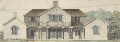 Diseño para una cabaña ornée en estilo tudoresco, finales del siglo XVIII-principios del siglo XIX de Humphry Repton