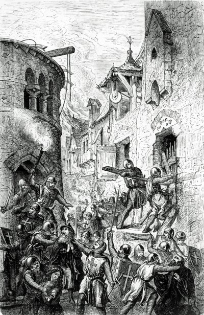 Antisemitismo y persecución de los judíos por los cruzados, 1881 de Hungarian School