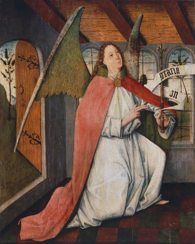 Arcángel Gabriel, detalle de la Anunciación, pintura de un artista húngaro desconocido, Hungría de Hungarian School