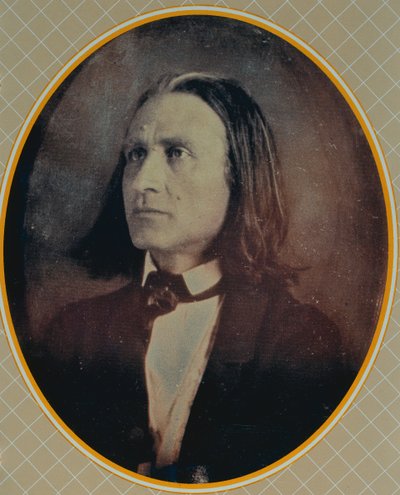 Reproducción de un daguerrotipo de Franz Liszt (1811-86) tomado c.1856 de Hungarian School