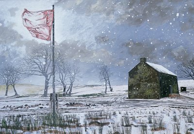 Drovers Arms y la bandera roja, cerca de Garth, 1992 de Huw S. Parsons