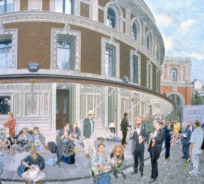 Paseantes en La Última Noche, Royal Albert Hall (detalle) de Huw S. Parsons