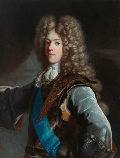 Retrato de Konstanty Wladyslaw Sobieski (1680-1726) - Rigaud, Hyacinthe Francois Honore, Círculo de - ca 1696 - Óleo sobre lienzo - 112,5x89 - Museo del Palacio de Wilanow de Hyacinthe (circle of) Rigaud