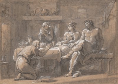 Júpiter y Mercurio en la casa de Baucis y Filemón, siglo XVIII de Hyacinthe Collin de Vermont