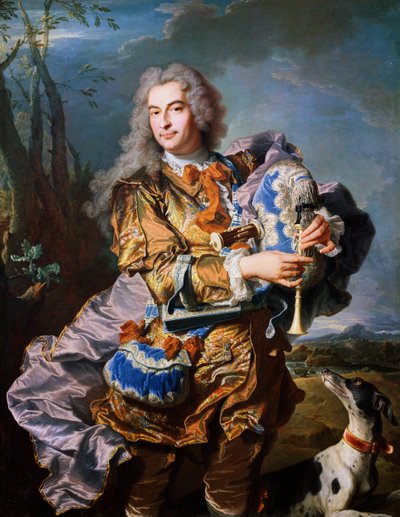 Gaspard de Gueidan tocando la gaita, ca 1735, por Hyacinthe Rigaud (1659-1743). Detalle. Francia de Hyacinthe Francois Rigaud