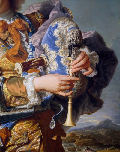 Gaspard de Gueidan tocando la gaita (detalle) de Hyacinthe Francois Rigaud