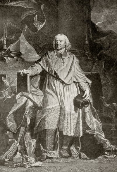 Jacques Benigne Bossuet, grabado por Pierre Imbert Drevet, de 