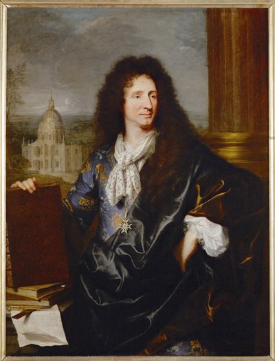 Jules Hardouin-Mansart, Primer Arquitecto y Supervisor de los Edificios Reales, pintado en 1685 ... de Hyacinthe Francois Rigaud