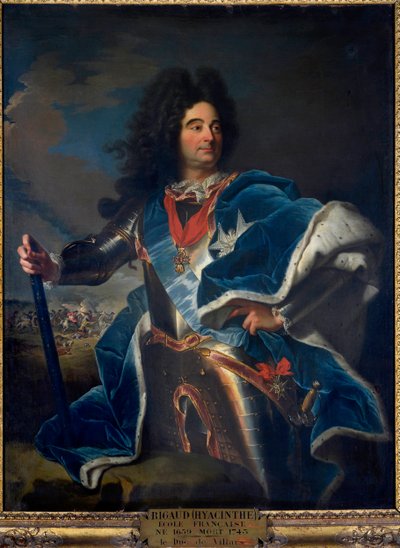 Retrato de Louis Claude Hector Duque de Villars, mariscal de Francia (1652-1734) con el collar de la Orden del Toisón de Oro (1659-1743) ca. 1714 de Hyacinthe Francois Rigaud