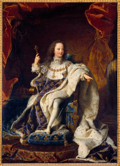 Retrato de Luis XV niño de cinco años en traje sagrado, Rey de Francia (1710-1774) de Hyacinthe Francois Rigaud