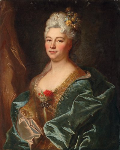 Retrato de la Marquesa de la Mesangere, nacida Marguerite de Rambouillet de Hyacinthe Francois Rigaud
