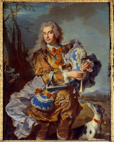 Retrato del presidente a mortero de Gueidan en Celadón o músico de musette. Pintura de Hyacinthe Rigaud (1659-1743) 1735, Museo Granet, Aix en Provence de Hyacinthe Francois Rigaud