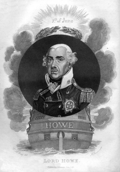 Almirante Richard Howe, 1er Conde Howe, 1726-1799, almirante inglés, 1816 de I. Brown