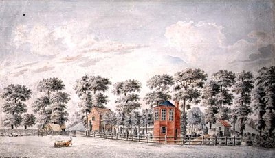 Vista de un cenador y jardín de I. Chapman