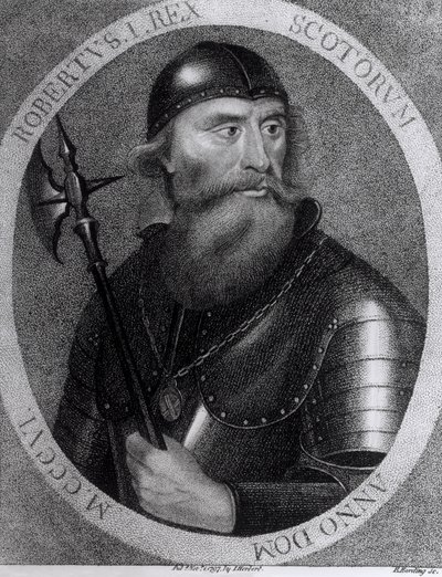Retrato del Rey Roberto I de Escocia (1274-1329) grabado por E.Harding, 1 de noviembre de 1797 de I Herbert