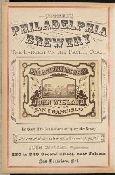 [Philadelphia Brewery, San Francisco] de I. W. Taber