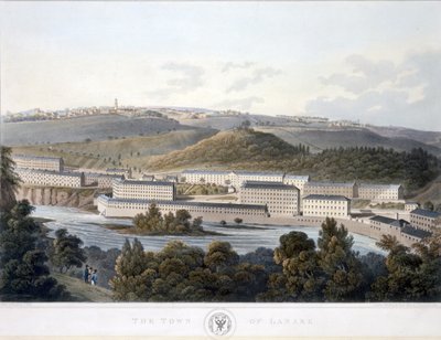 La ciudad de Lanark, de Vista de Escocia, 1824-25 de I after Clark
