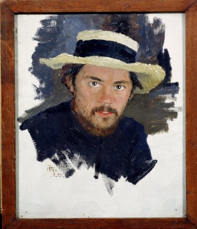 Autorretrato (Autorretrato). Pintura de Jakov Jakovlevich Kalinichenko (1869-1938), óleo sobre lienzo de Iakov Kalinichenko