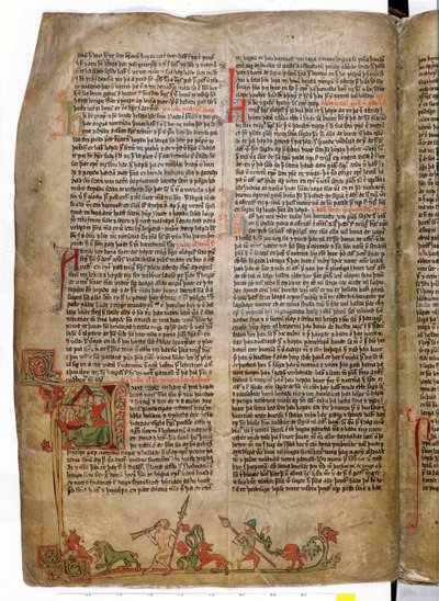 Bautismo del Rey Olaf Tryggvason, del Flateyjarbok (El Libro de Flatey) finales del siglo XIV de Icelandic School