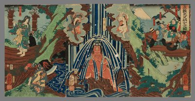 Minamoto Yorimitsu en el Monte Ashigara (Minomoto Yorimitsu Ashigarayama iri no zu) de Ichieisai Yoshitsuya