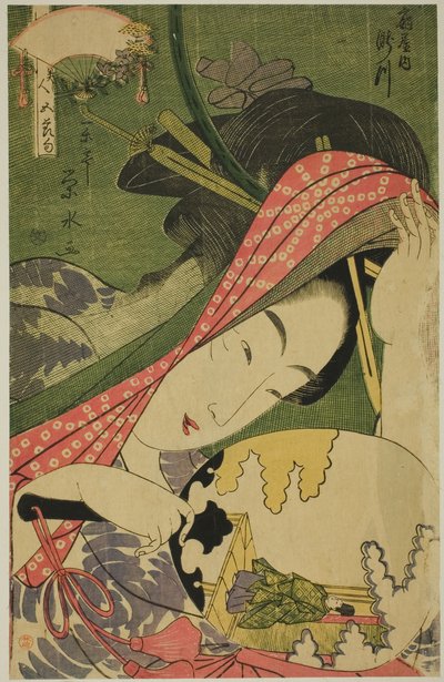 La Cortesana Takigawa del Ogiya, de la serie "Bellezas de los Cinco Festivales (Bijin gosekku)" de Ichirakutei Eisui