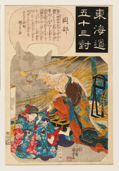 Okabe: la historia del gato de piedra de Ichiyusai Kuniyoshi