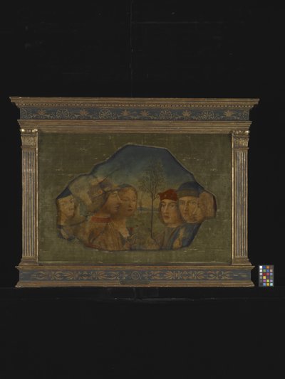 Grupo de seis figuras en un paisaje (fresco) de Icilio Federico (attr. to) Joni