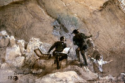 Ignace Francois Bonhomme pintando al aire libre de Ignace Francois Bonhomme