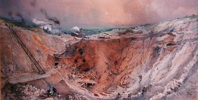 Minería a cielo abierto en Vieille Montagne, Saona y Loira, c.1854 de Ignace Francois Bonhomme
