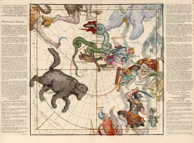 Polo Norte, Placa 1 de Globi coelestis in tabulas planas redacti descriptio, pub. 1674 de Ignace Gaston Pardies