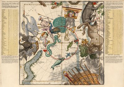 Polo Sur, Placa 6 de Globi coelestis in tabulas planas redacti descriptio, pub. 1674 de Ignace Gaston Pardies