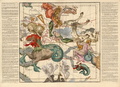 Equinoccio de primavera, Placa 2 de Globi coelestis in tabulas planas redacti descriptio, pub. 1674 de Ignace Gaston Pardies