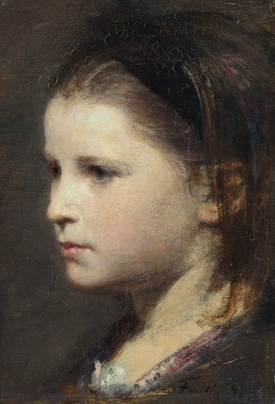 Cabeza de una niña de Ignace Henri Jean Fantin Latour