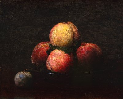 Bodegón de duraznos y ciruelas de Ignace Henri Jean Fantin Latour