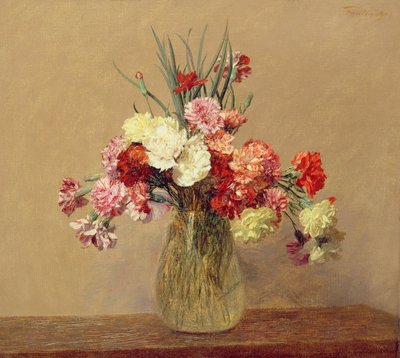 Un ramo de claveles, 1890 de Ignace Henri Jean Fantin Latour