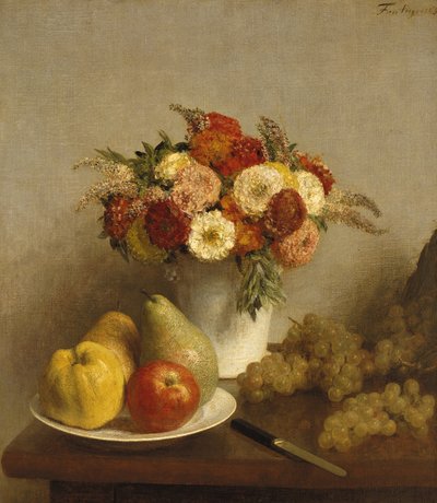 Flores y Frutas, 1865 de Ignace Henri Jean Fantin Latour