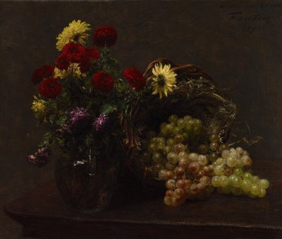 Flores y Uvas de Ignace Henri Jean Fantin Latour