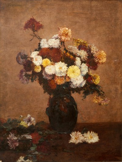 Flores en un jarrón, 1872 de Ignace Henri Jean Fantin Latour