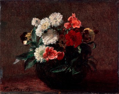 Flores en un jarrón de barro, 1883 de Ignace Henri Jean Fantin Latour
