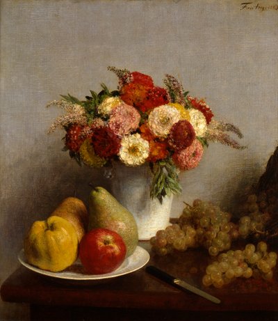 Frutas y flores, 1865 de Ignace Henri Jean Fantin Latour
