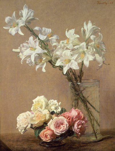 Lirios en un jarrón, 1888 de Ignace Henri Jean Fantin Latour
