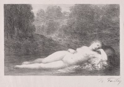 Tumbado en el agua de Ignace Henri Jean Fantin Latour