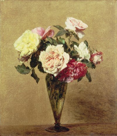 Rosas en un jarrón, 1892 de Ignace Henri Jean Fantin Latour