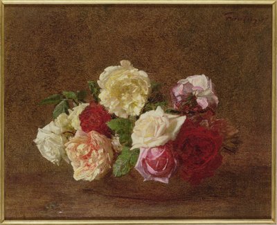 Rosas en un cuenco, 1884 de Ignace Henri Jean Fantin Latour